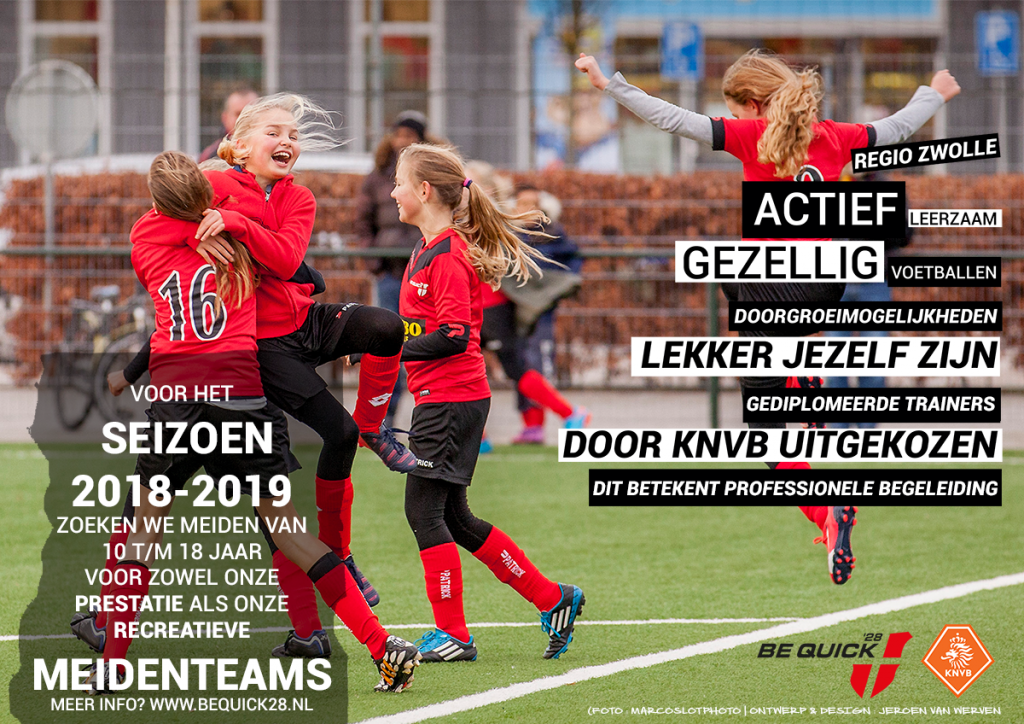 Wij zijn op zoek naar meiden die een potje willen voetballen!!