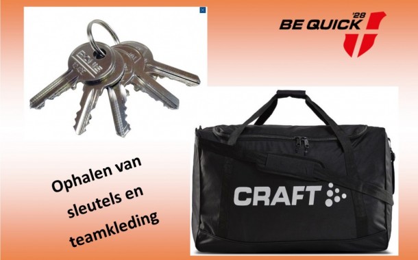 Sleutels / teamkleding ophalen