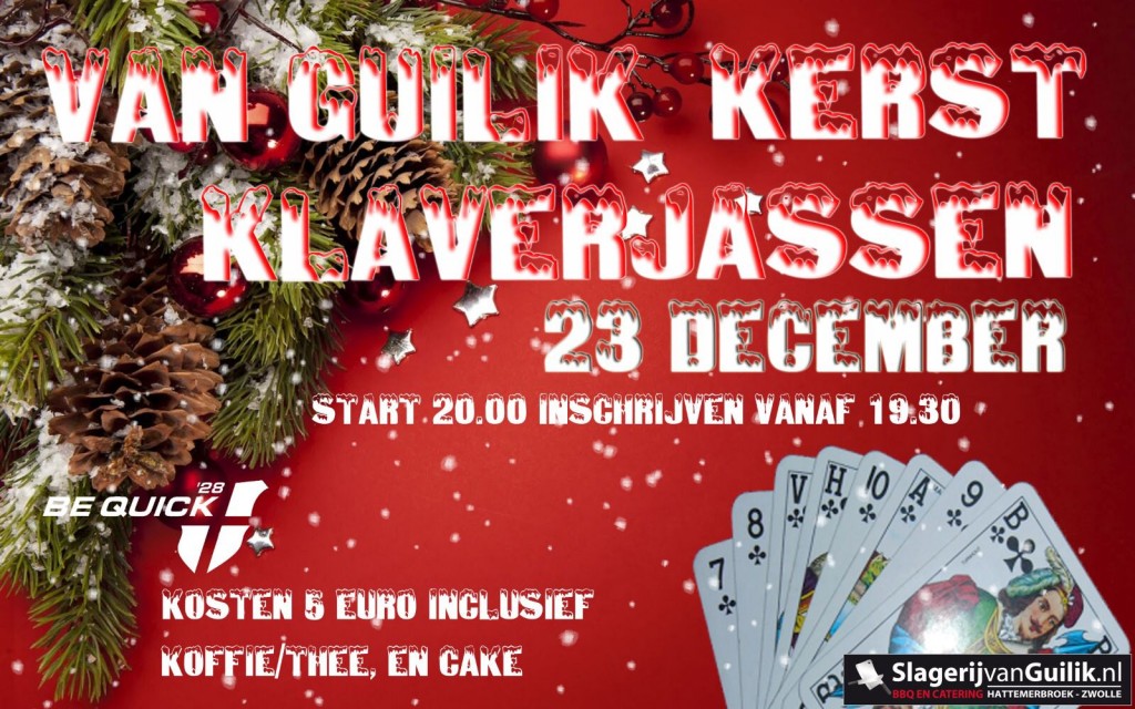 Kerstklaverjassen op 23 december