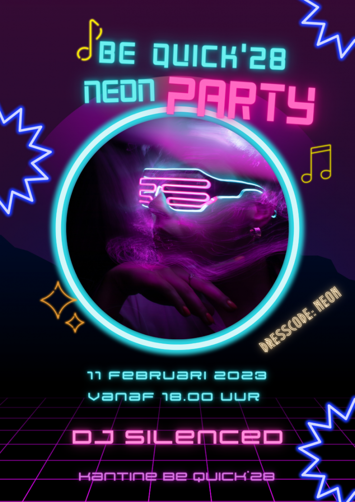 Be Quick Neon Electronic Music Flyer slider