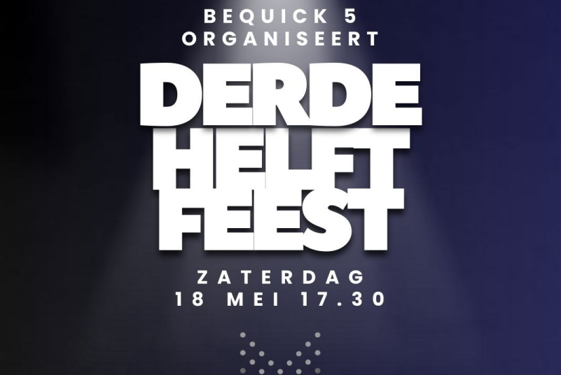 A.s. zaterdag 18 mei feest in kantine