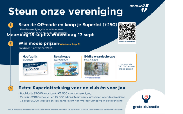 Steun Be Quick’ 28 en koop een Superlot