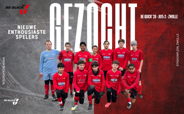 Nieuwe enthousiaste spelers gezocht voor Be Quick ’28 JO15-2! 🔴⚫⚽