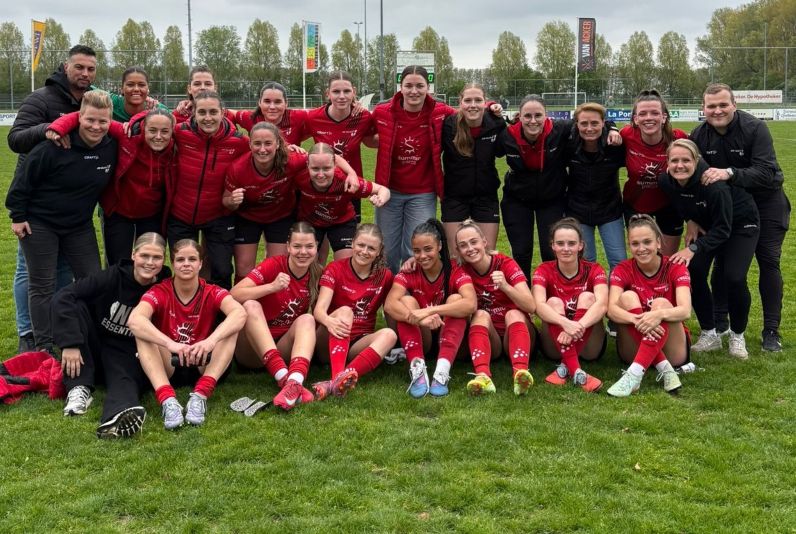 Vrouwen 1 ruikt titel na zinderende zege in Zeeland