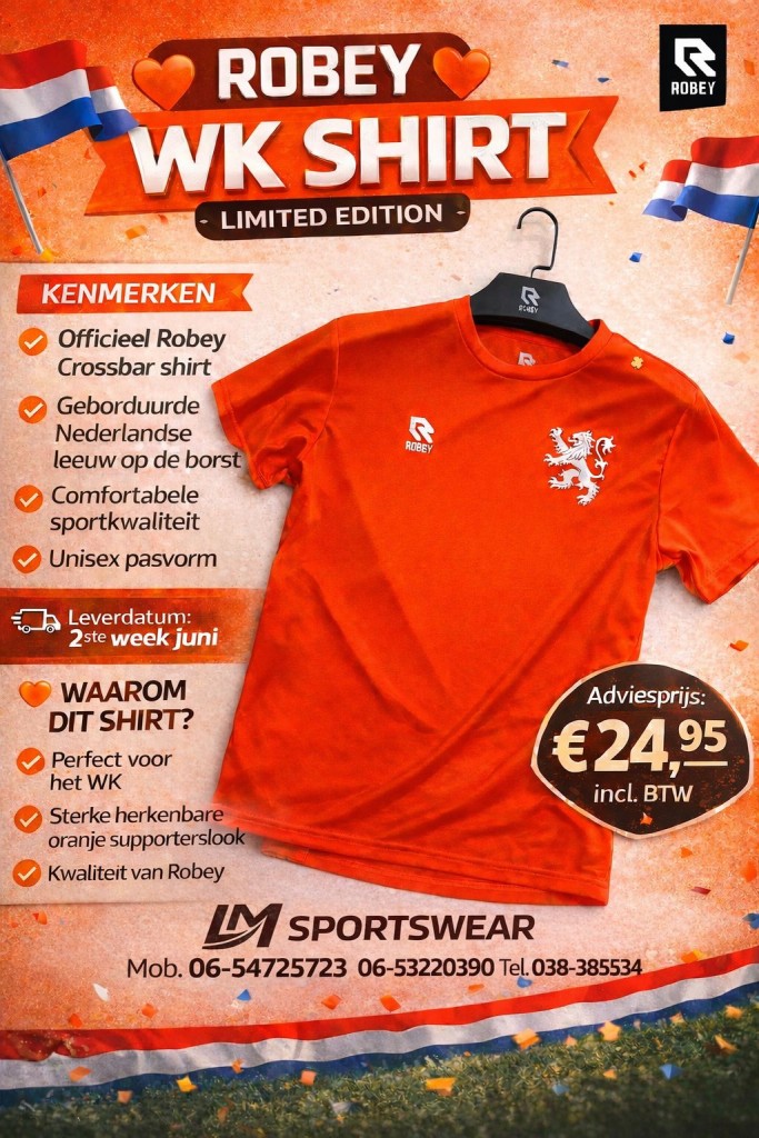 Bestel nu het originele Robey WK-SHIRT