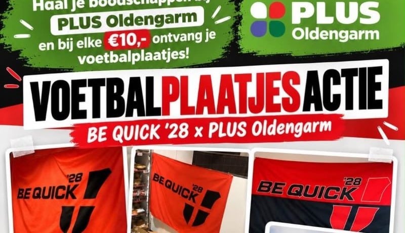 Voetbalplaatjesactie Be Quick van start bij PLUS Oldengarm
