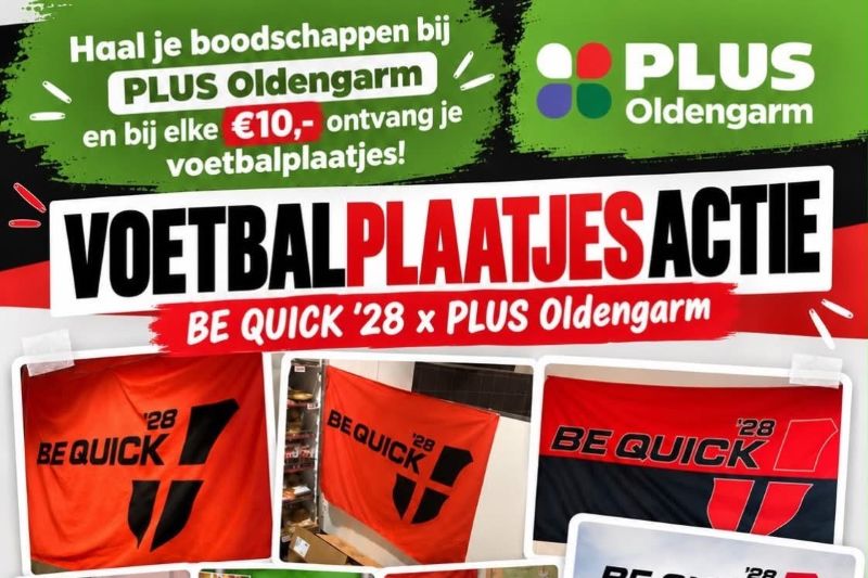 Voetbalplaatjesactie Be Quick van start bij PLUS Oldengarm